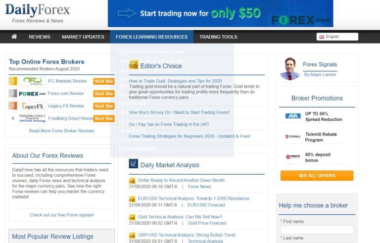 dailyforex screenshot