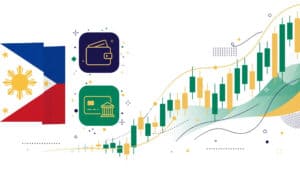 Best Forex Brokers in the Philippines 2026 — hero banner with Philippine flag, GCash and bank app icons, and forex candlestick chart